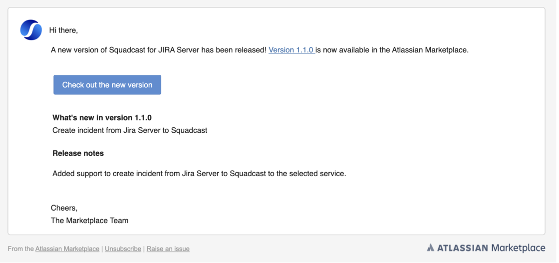 Squadcast Jira Server (on-prem) plugin version 1.1.0