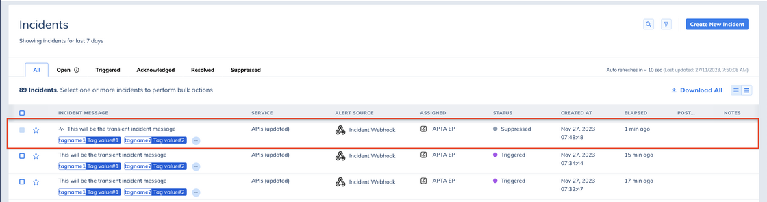 Auto Pause Transient Alerts (APTA)