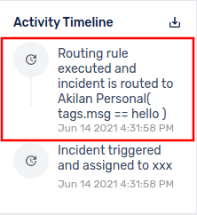 Display automation rules applied to an incident