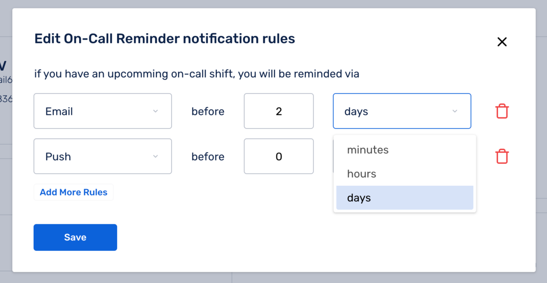 On-Call Reminder Rules