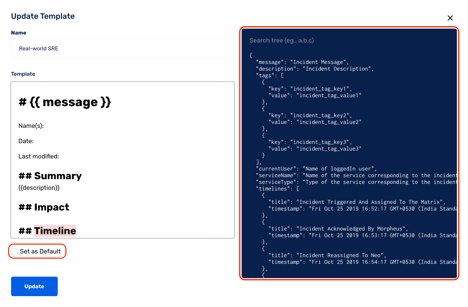 Manage Postmortem Templates