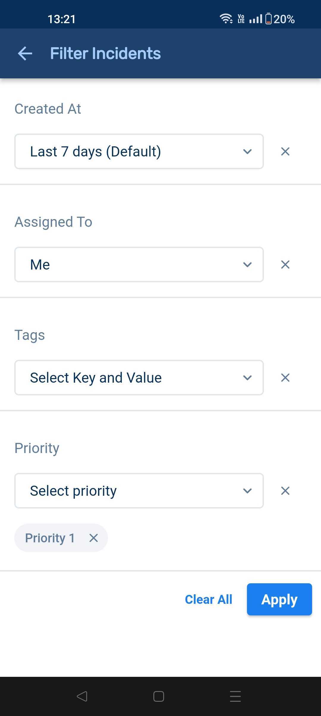 Details section in Squadcast mobile app
