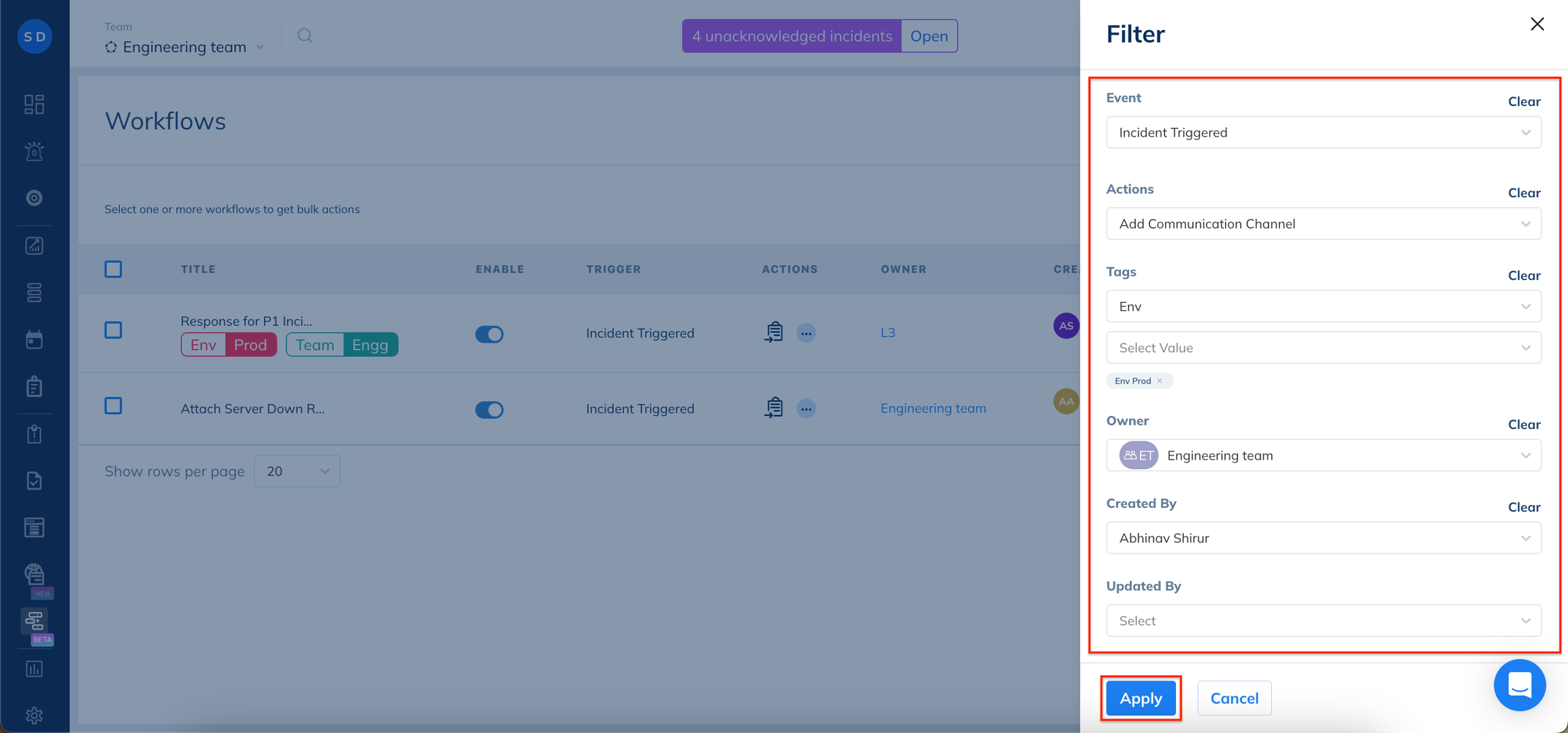 Image. Add Filter Selections