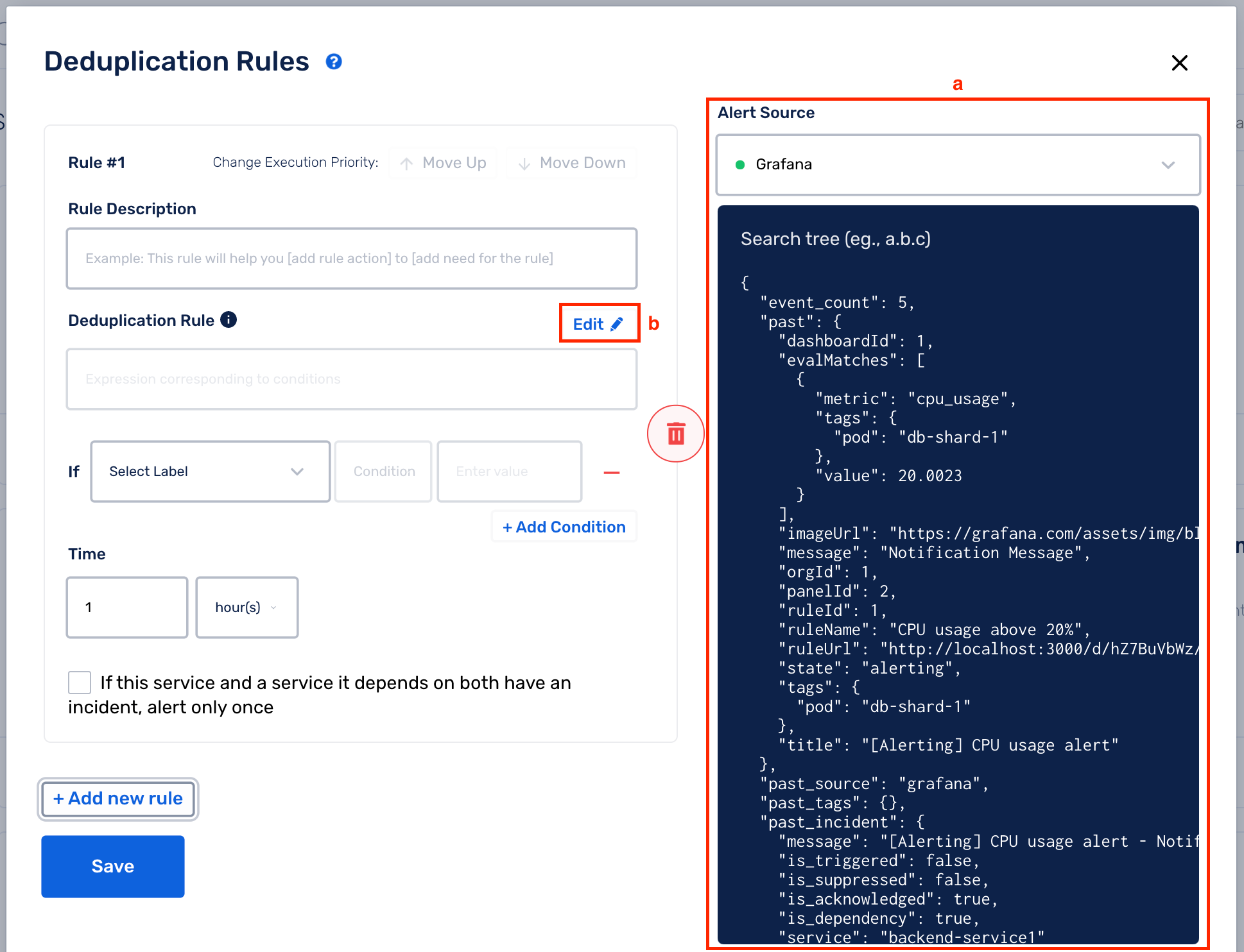 Alert Deduplication based on time in Squadcast