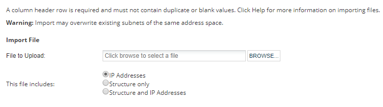 Import IP addresses from a spreadsheet
