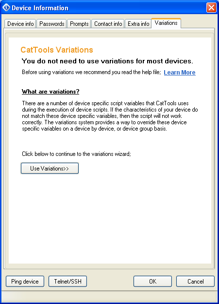 How to use variations in Kiwi CatTools