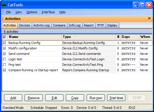 Kiwi CatTools Interface menu