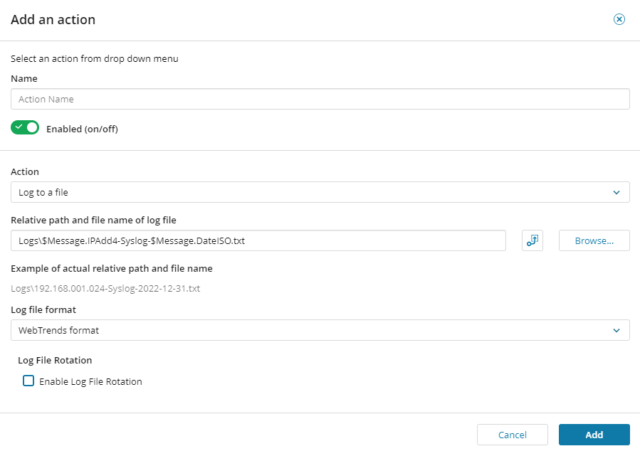 Log each message to a file based on the date and sending device
