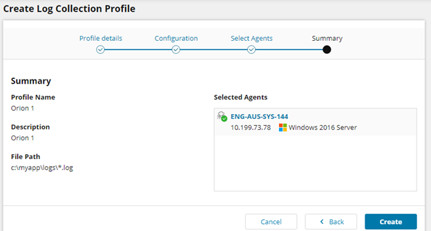 Create log collection profiles