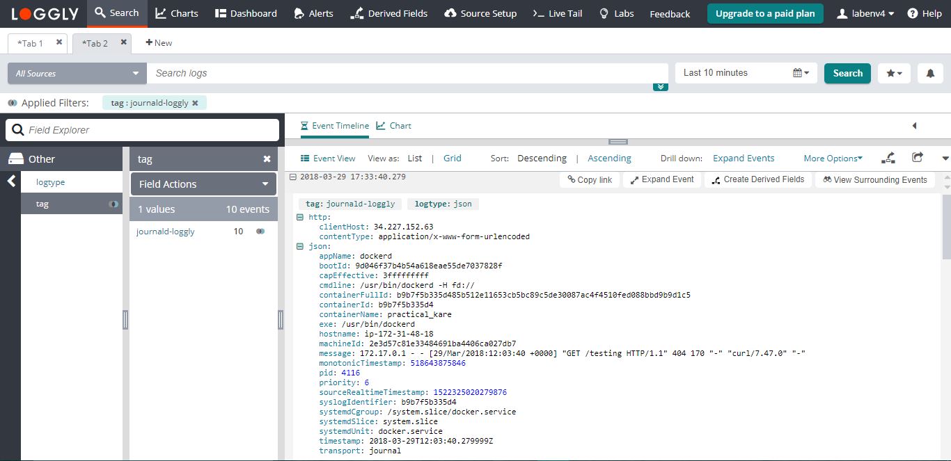 Journald system and Docker logs