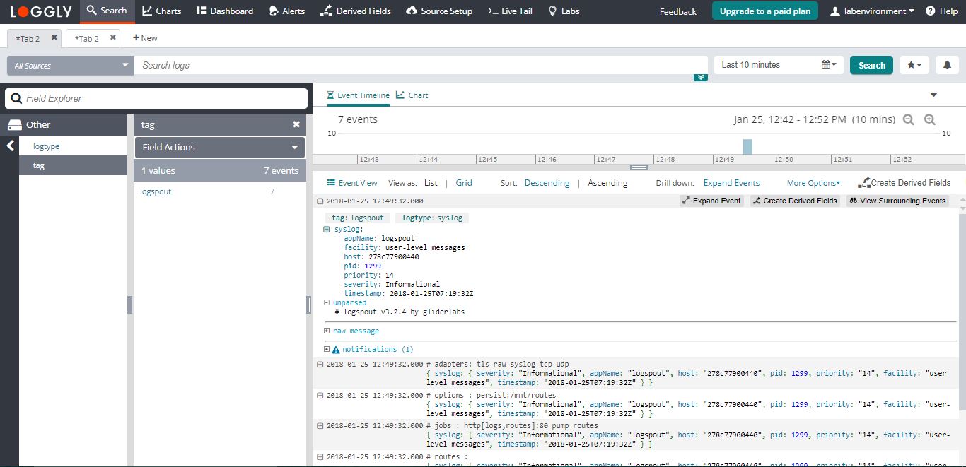 Docker Logging Through Logspout