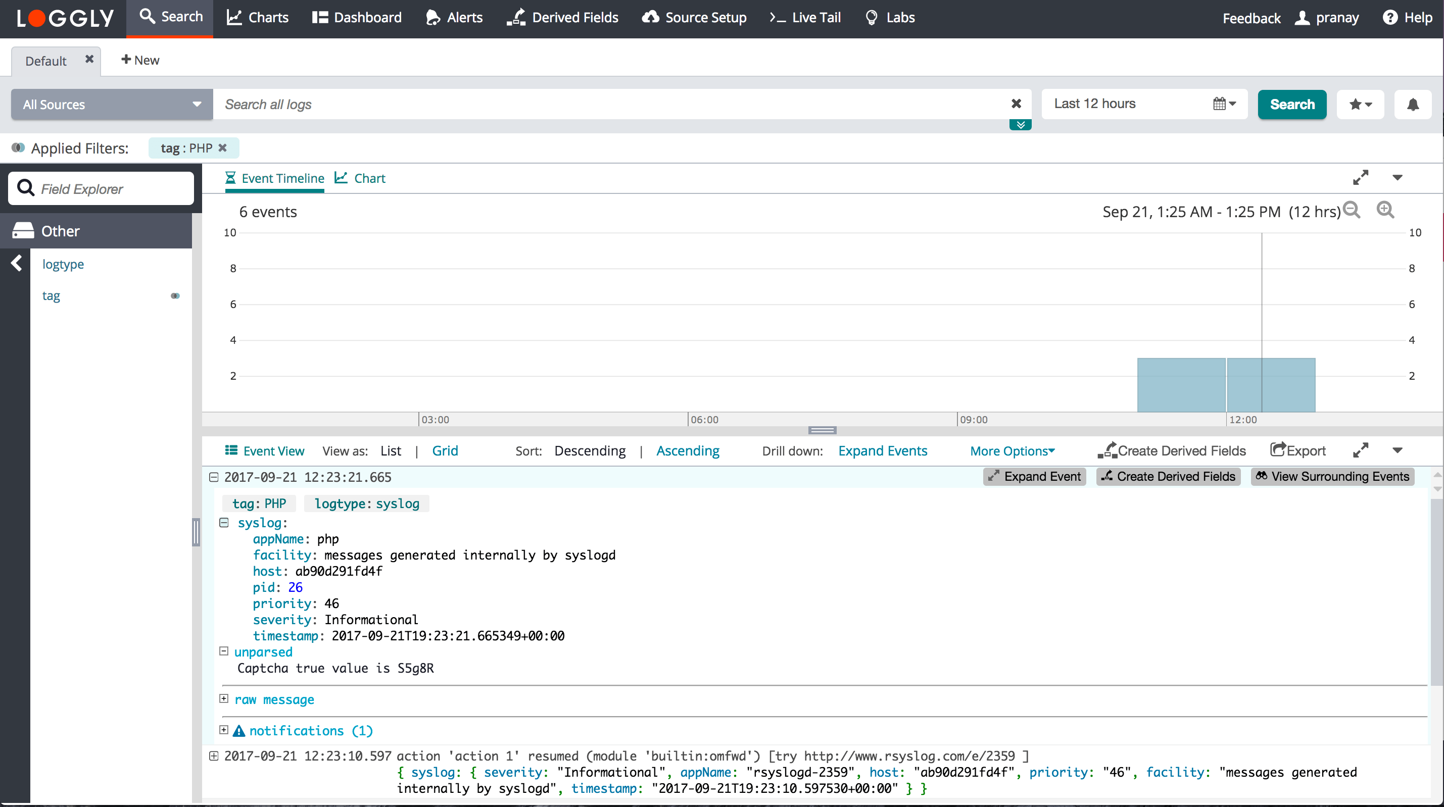 Syslog PHP Logging Example