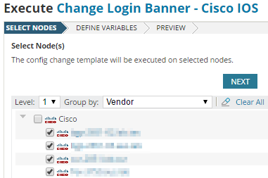 Edit a network config using a config change template