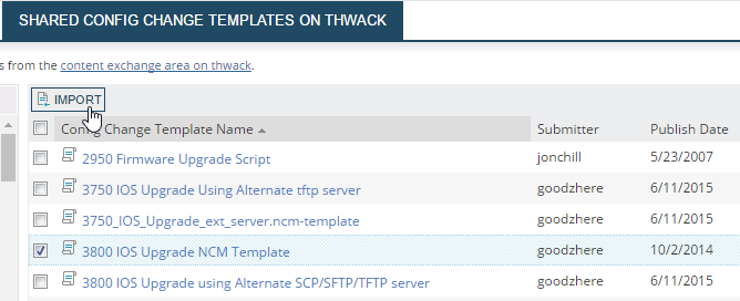 Edit a network config using a config change template