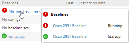 Find and review differences between baselines and network configs