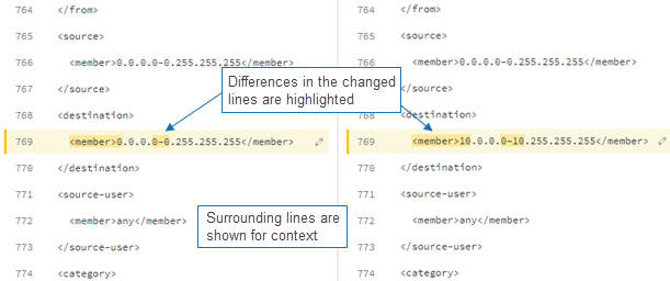 Manually compare two network configuration files