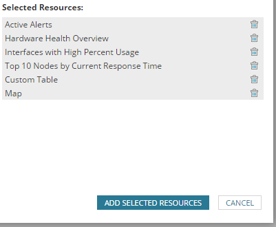 Create a Summary view and add widgets in the SolarWinds Platform