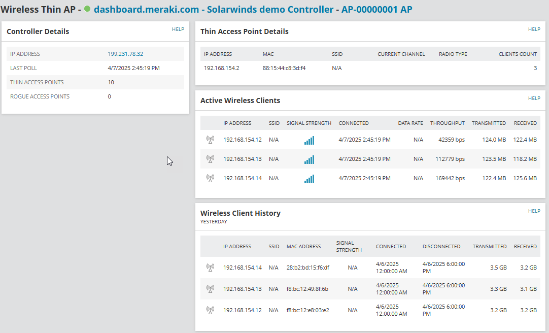 Monitor Meraki wireless infrastructure in NPM