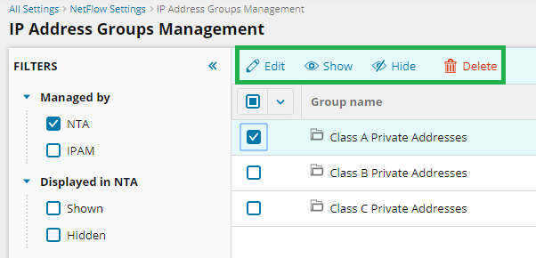 IP address groups unification with IPAM