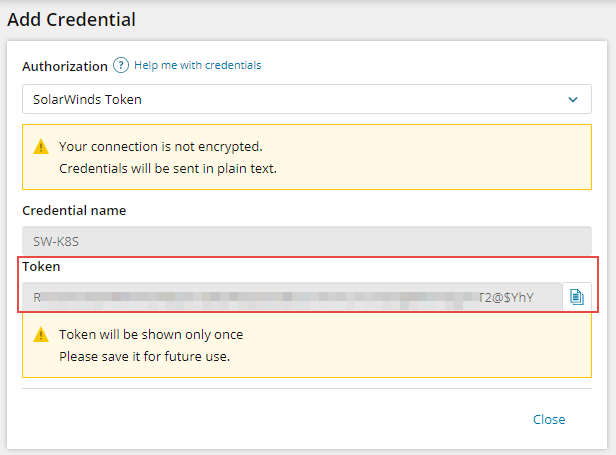 Use SolarWinds Tokens for container monitoring