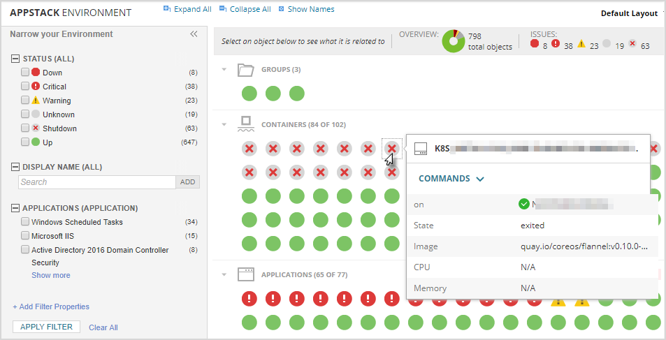 Solarwinds Web Console Display container data in the SolarWinds Platform Web Console