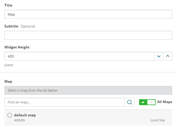 Add SolarWinds Platform Maps to views as a widget