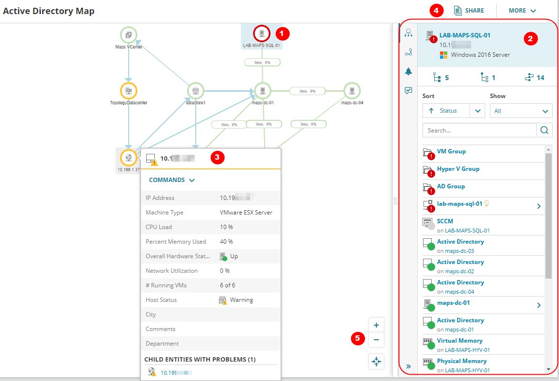 Intelligent Maps for SolarWinds Platform products