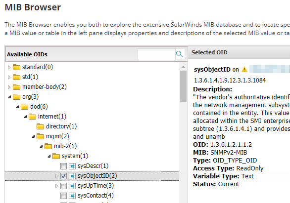 Management Information Base (MIB) in the SolarWinds Platform