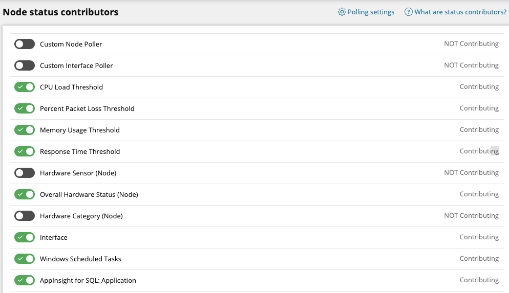 Calculate node status in the SolarWinds Platform