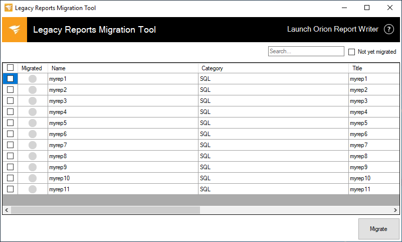 Legacy Report Migration Tool