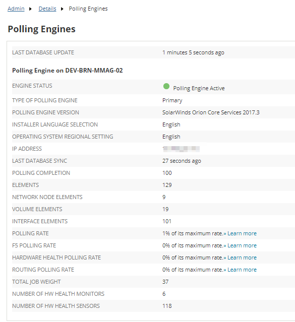 Optimize polling engines in your SolarWinds Platform deployment