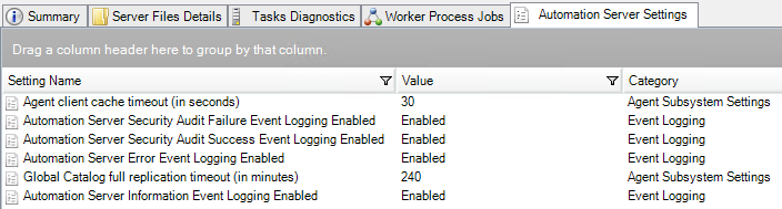 Automation Server settings
