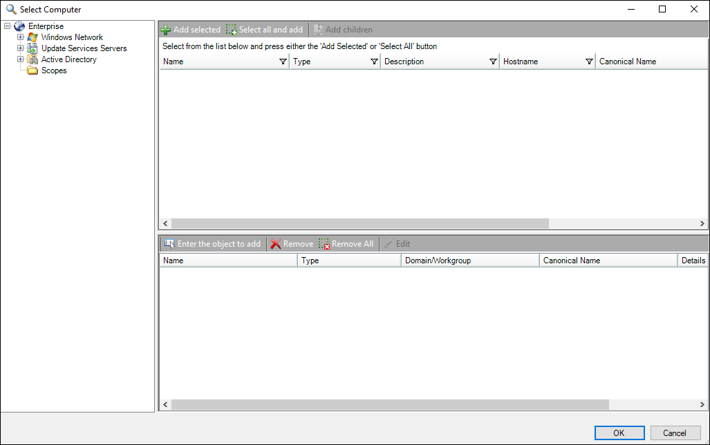 Computer Selection page