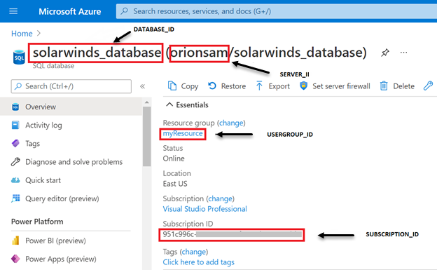 Microsoft Azure SQL Server Database