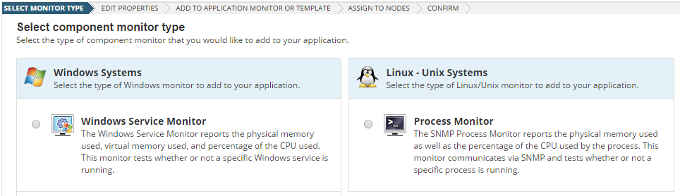 Use the Component Monitor Wizard in SAM