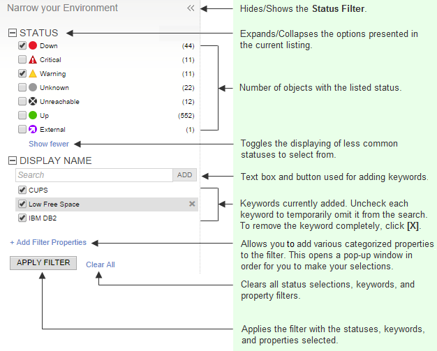 Use filters for AppStack