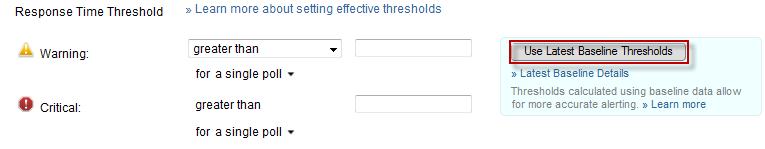 Apply baseline thresholds at the application-monitor level