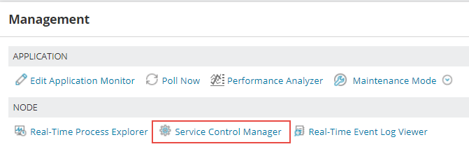 Use the Service Control Manager in SAM