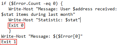 Report status through exit codes in SAM script monitors