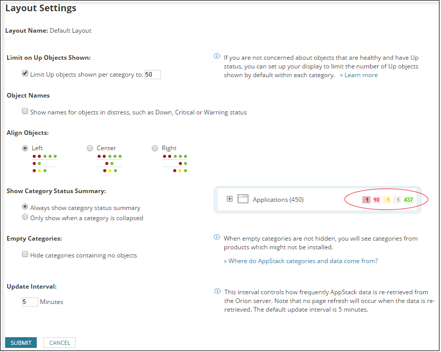 Customize the AppStack view in SAM