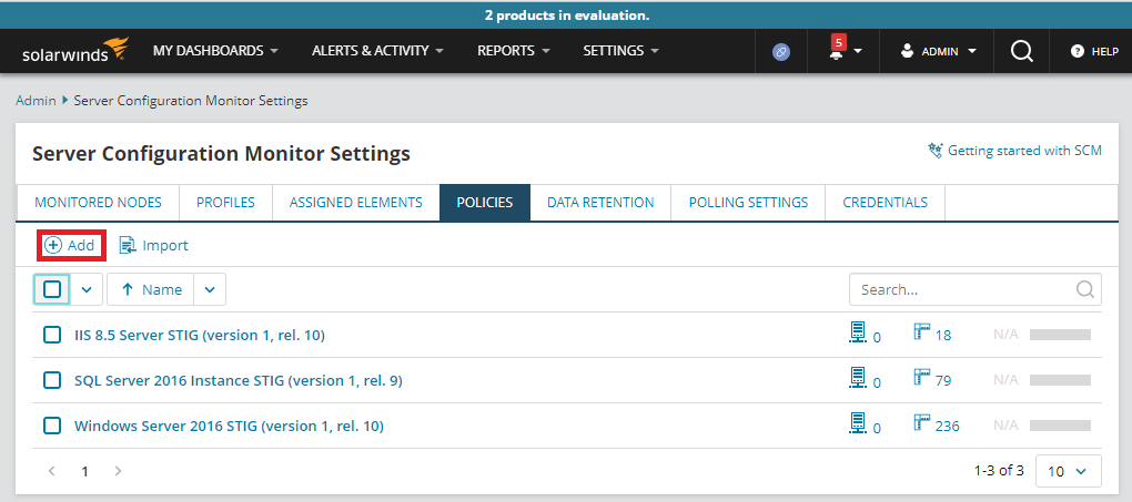 Add a custom policy to SCM Add a custom policy to SCM