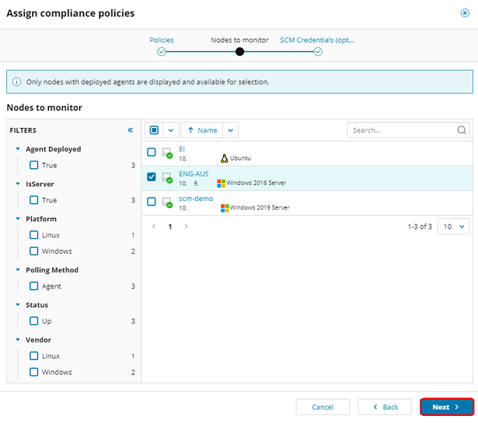 Add credentials to a policy - Step 2