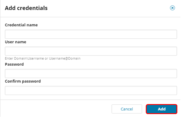 Add credentials to a policy - Step 5