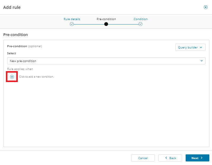 Click to add a new condition Click to add a new condition