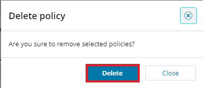 Confirm custom policy deletion Confirm custom policy deletion