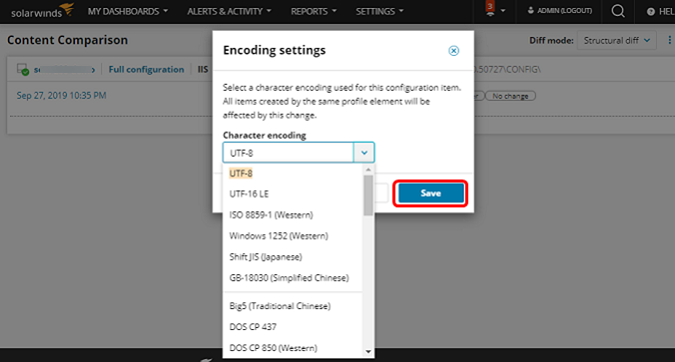 Encoding settings - step 2