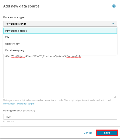 Enter new data source information Enter new data source information