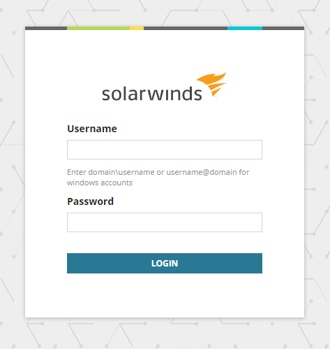 Orion Web Console login prompt