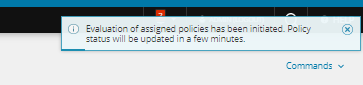 Policy status will be updated in a few minutes