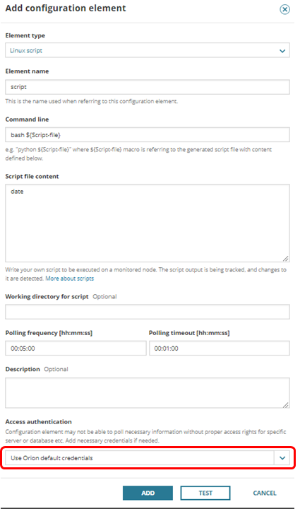Select the drop-down menu under Access authentication